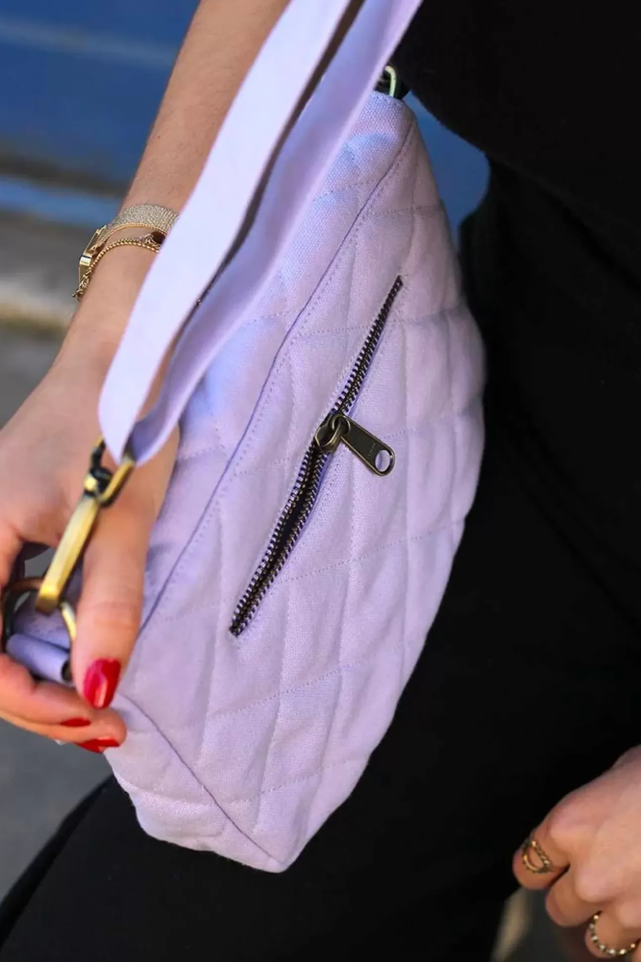 Sac À Main Matelasse Margault Lilas