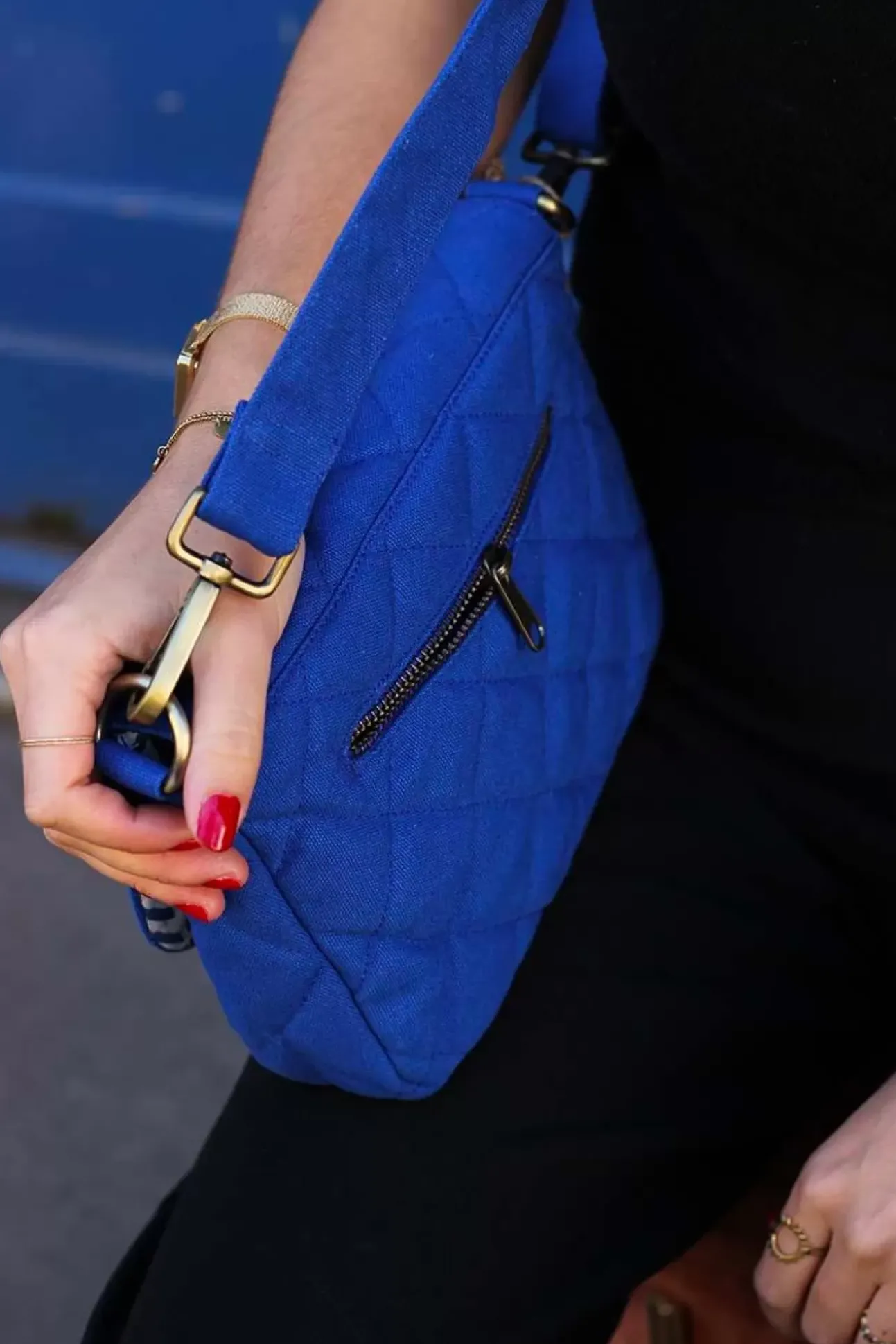 Sac À Main Matelasse Margault Bleu Electrique