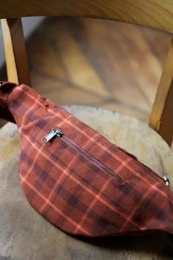 Sac Banane L Sasha Tartan Camel Toffee