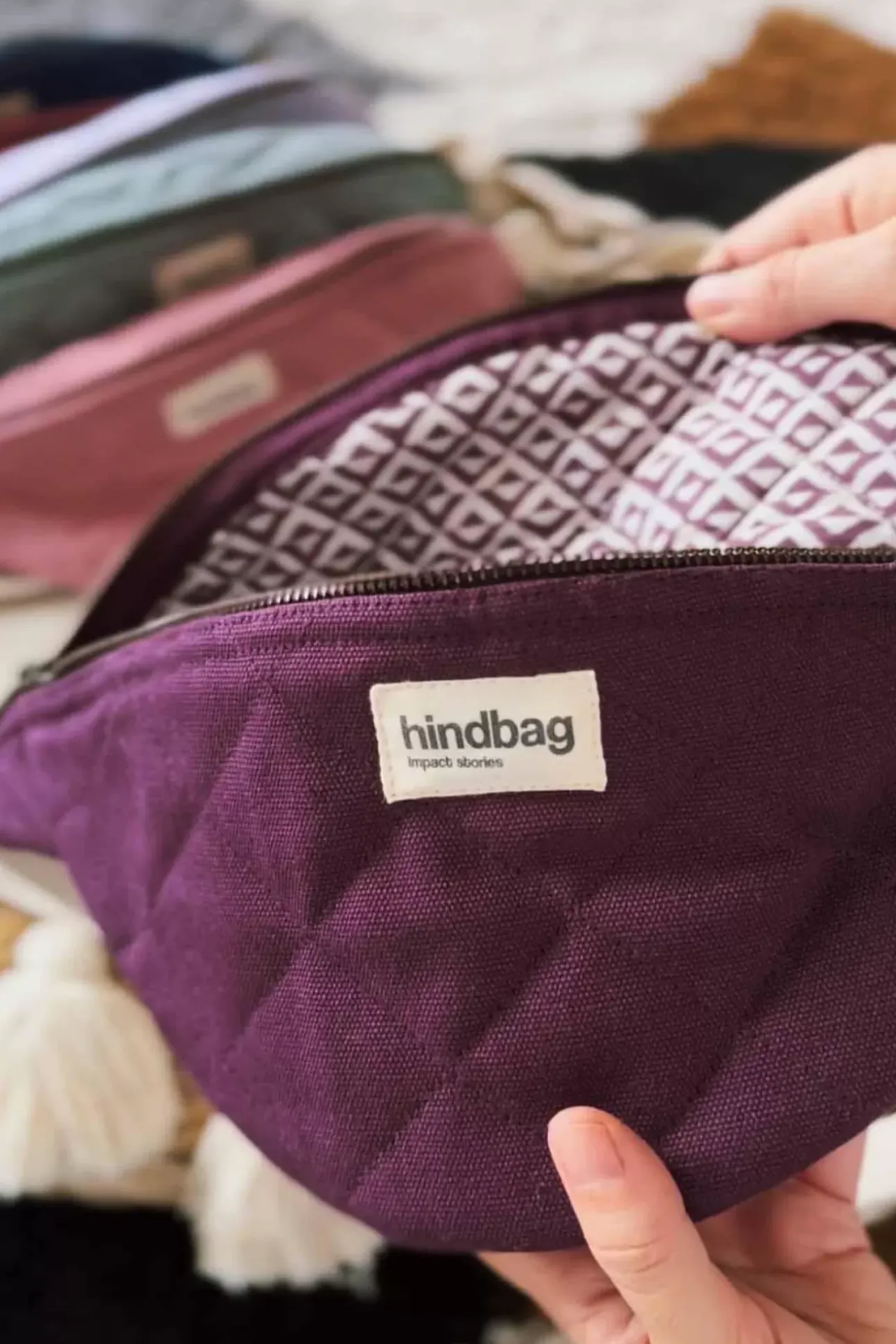 Sac Banane Matelasse Olivia Prune