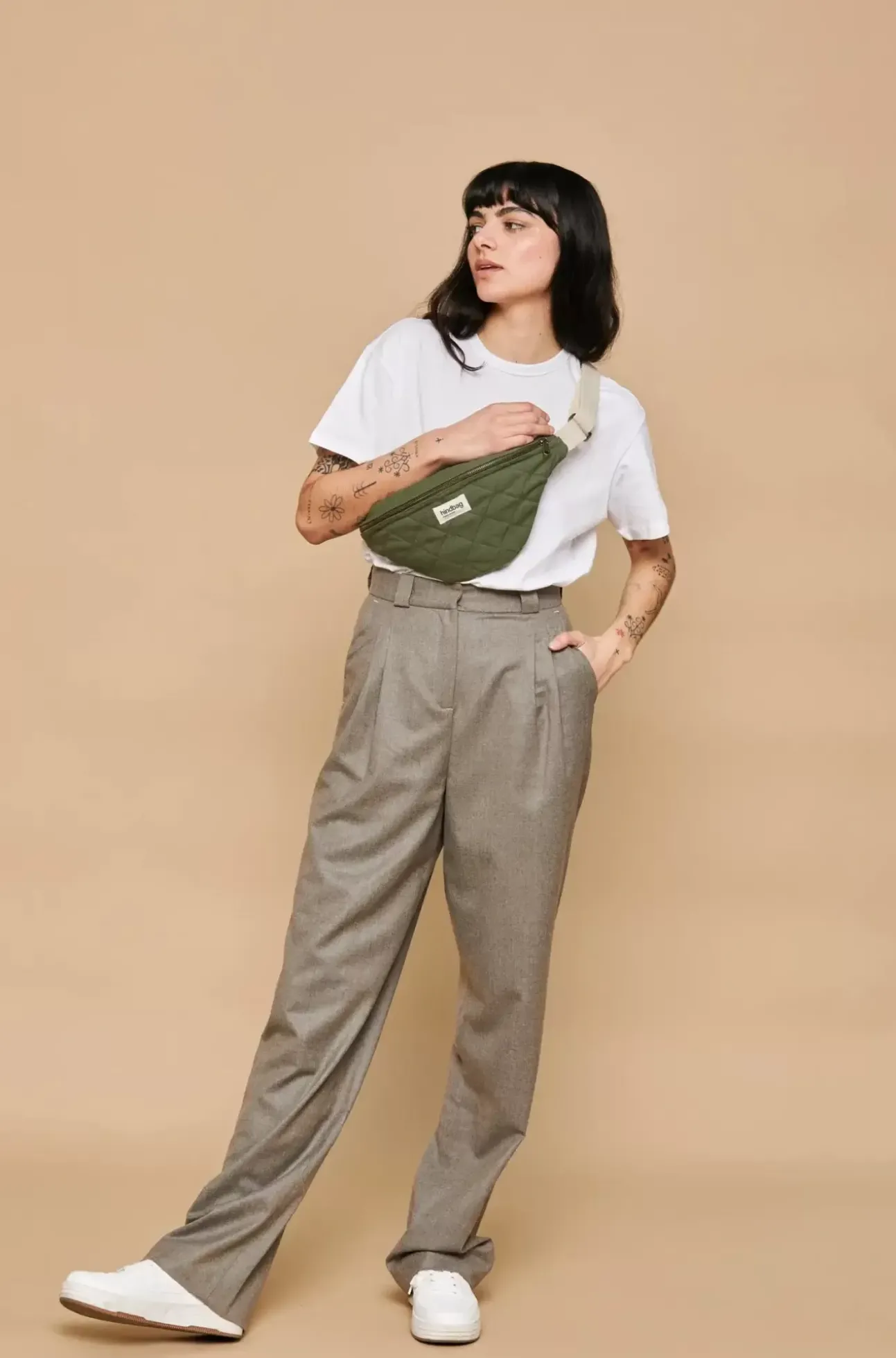 Sac Banane Matelasse Olivia Olive