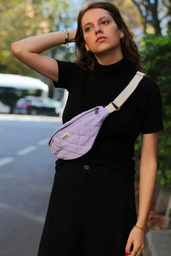 Sac Banane Matelasse Olivia Lilas