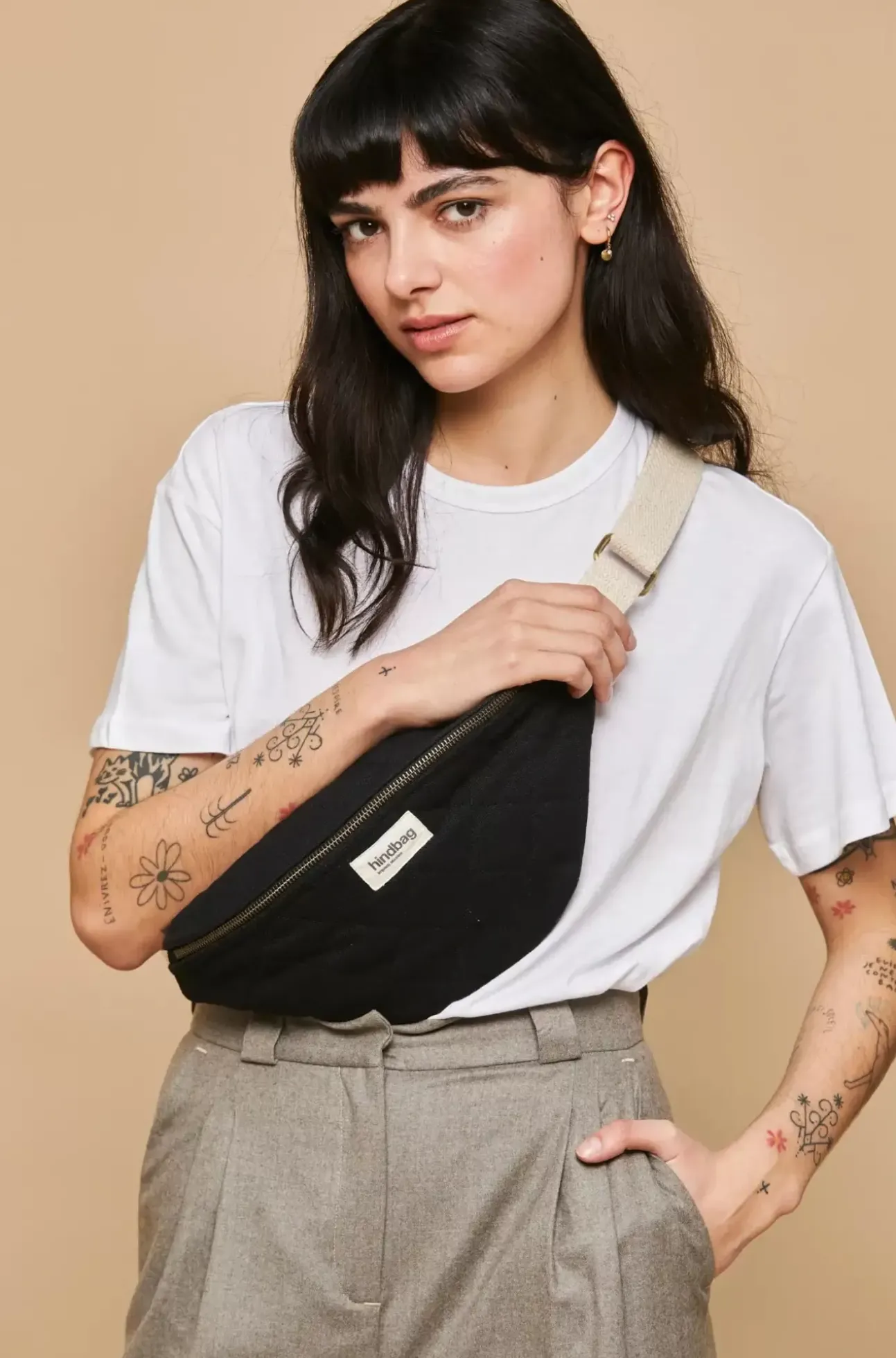 Sac Banane Matelasse Olivia Noir