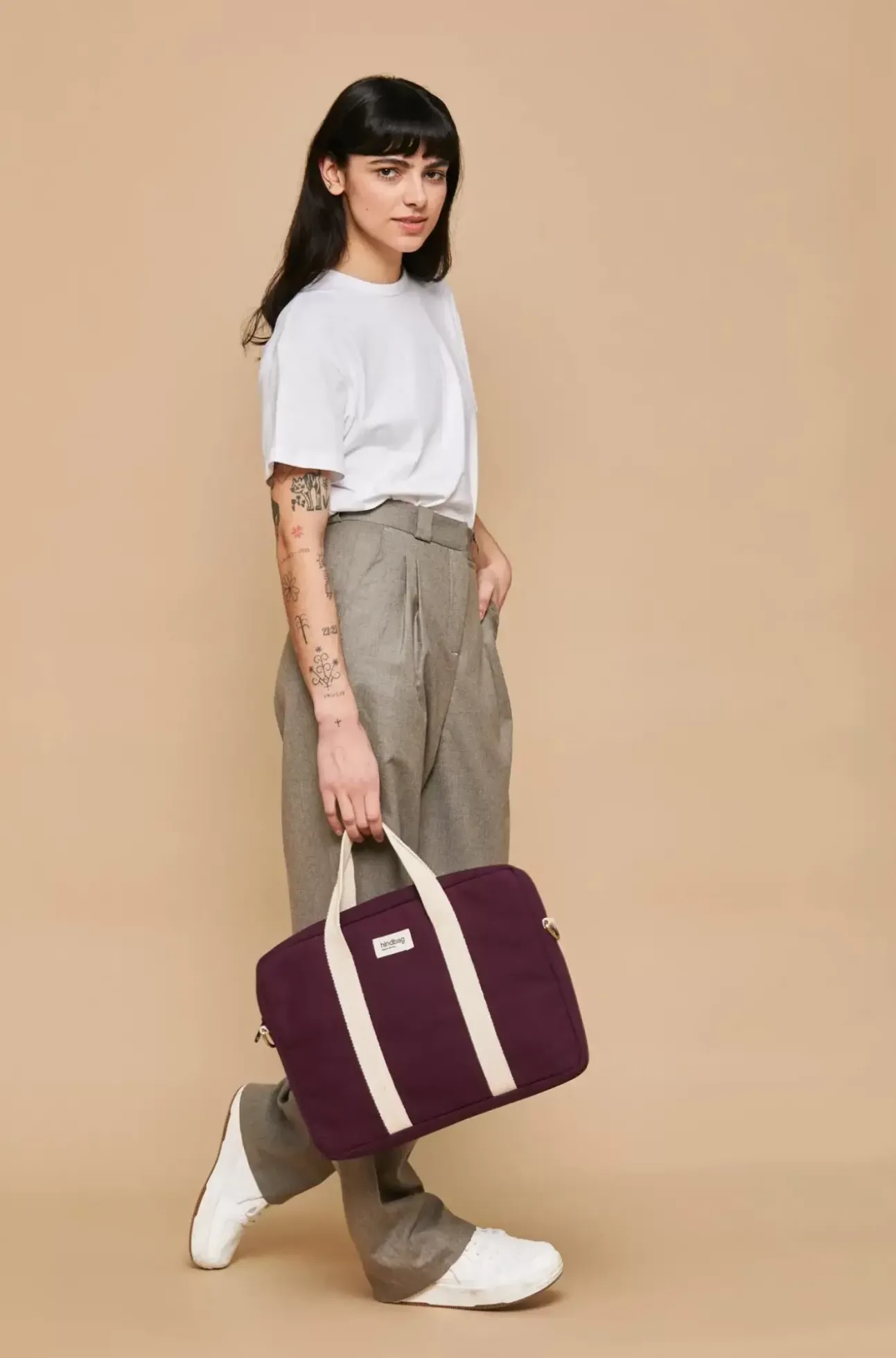 Sac Ordinateur Pierre Prune