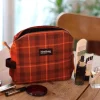 Trousse De Toilette Leon Tartan Camel Toffee